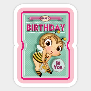 happy birthday bee Sticker